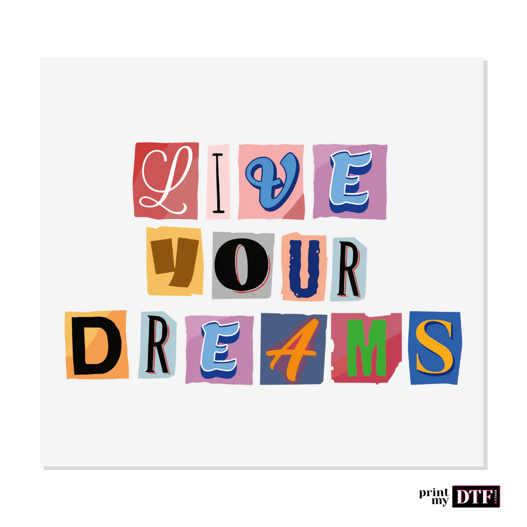 Design stickers UV DTF "Live your dreams"