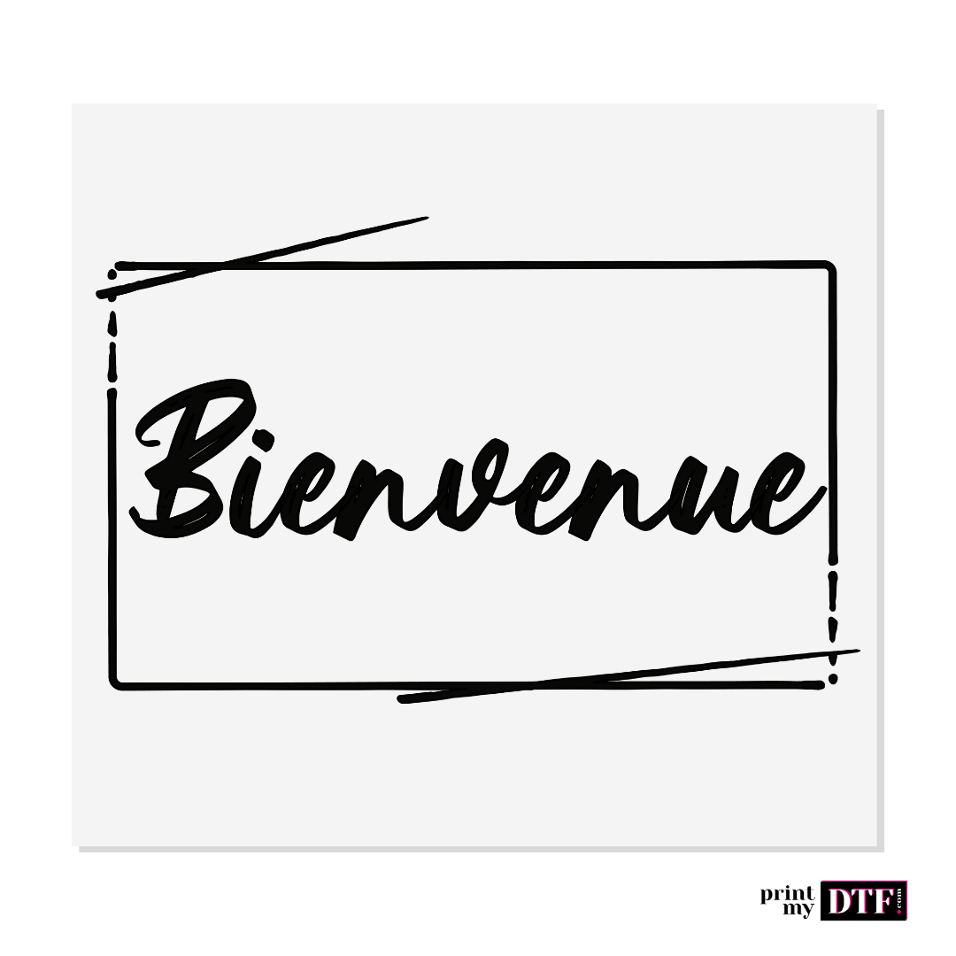 Sticker prêt à poser - Bienvenue noir - Sticker UV DTF