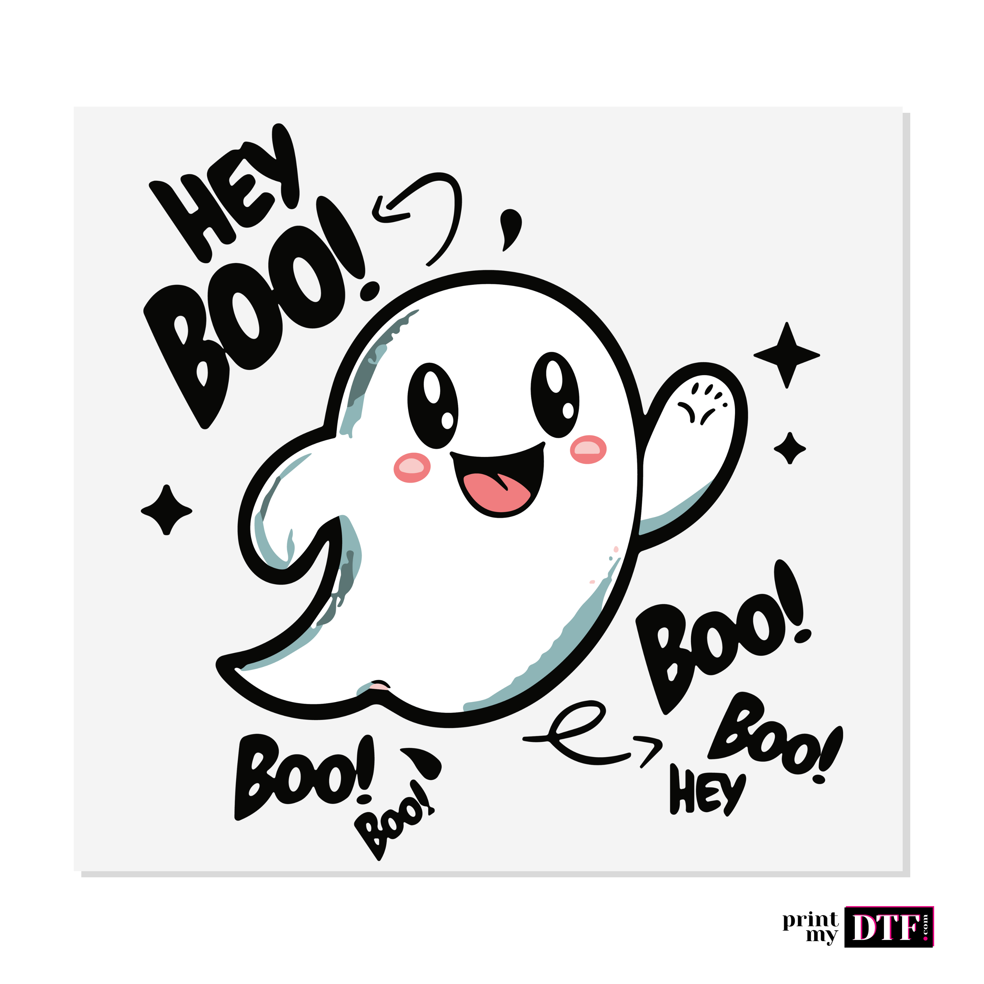 Sticker prêt à poser - Hey Boo - Sticker UV DTF