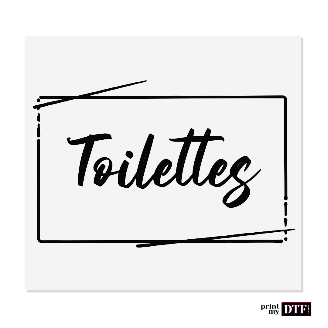 Sticker prêt à poser - Toilettes noir - Sticker UV DTF