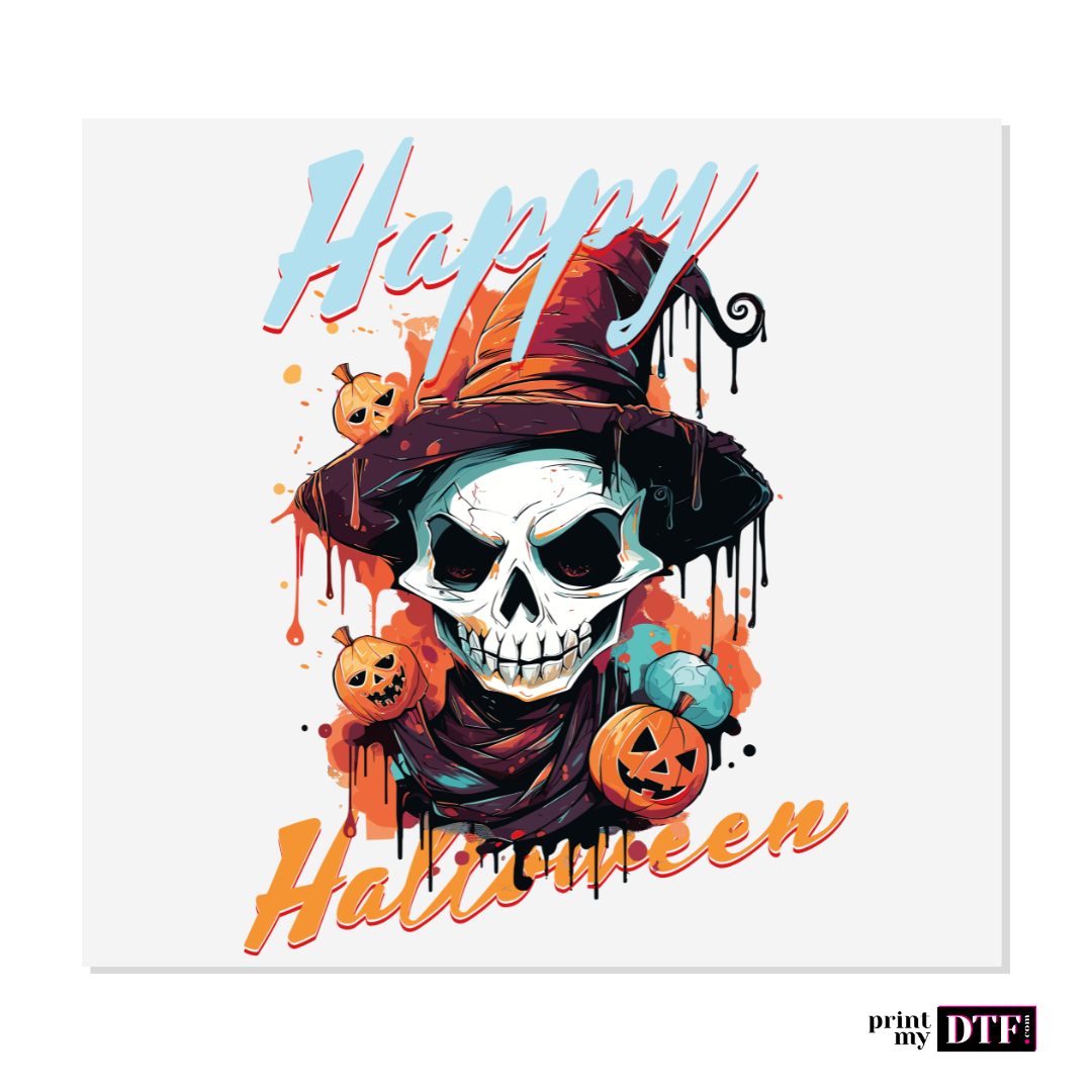 Design prêt à presser - Happy Halloween - Transfert DTF