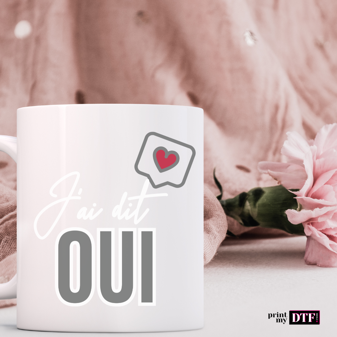 Sticker prêt à poser - J'ai dit oui - Transfert UV DTF