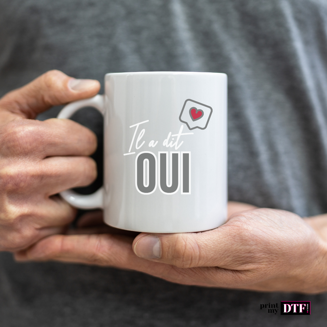 Sticker prêt à poser - Il a dit oui - Transfert UV DTF