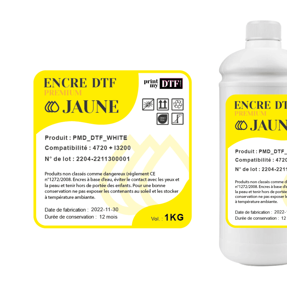 encre jaune pour impression DTF