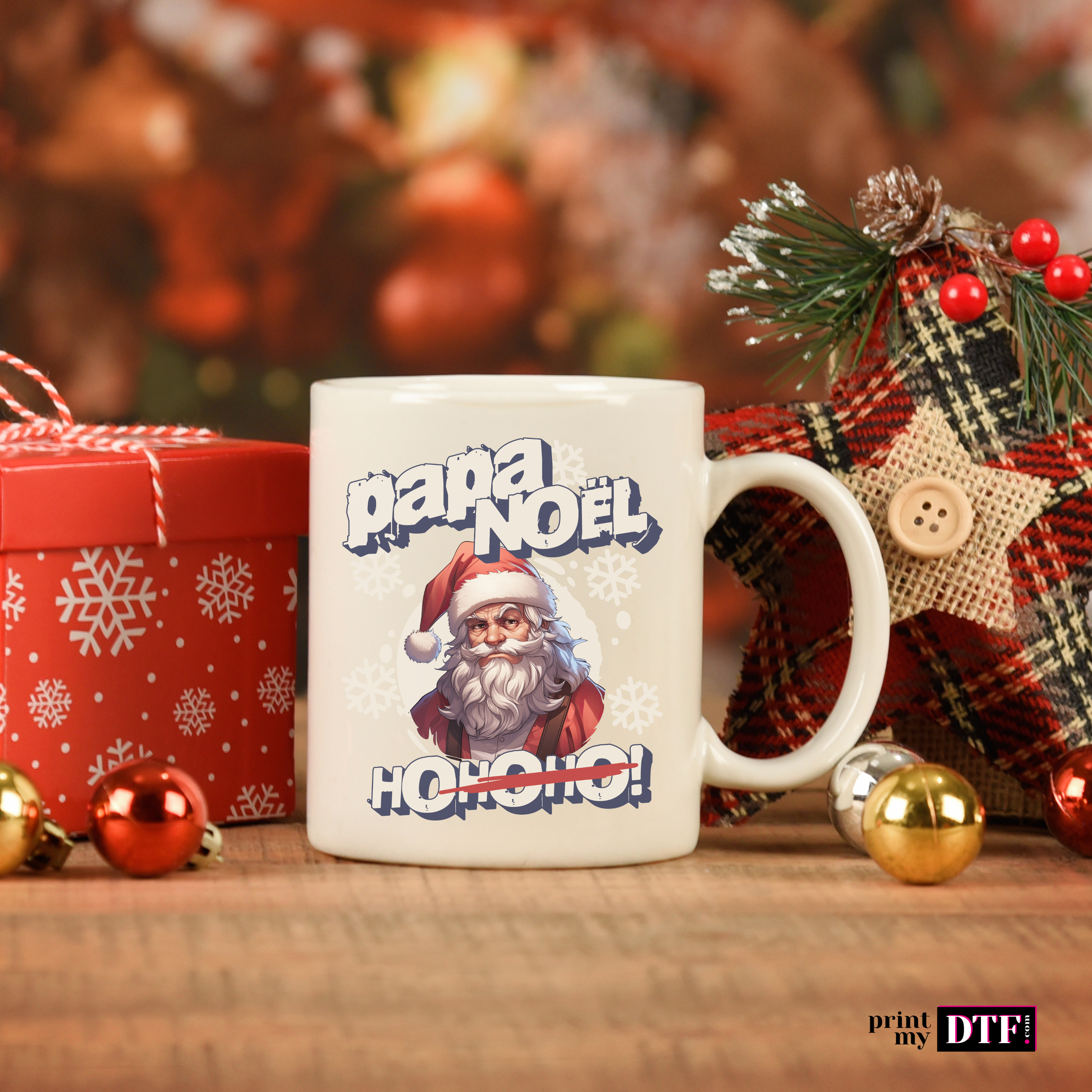 Sticker prêt à poser - Papa Noël - Sticker UV DTF