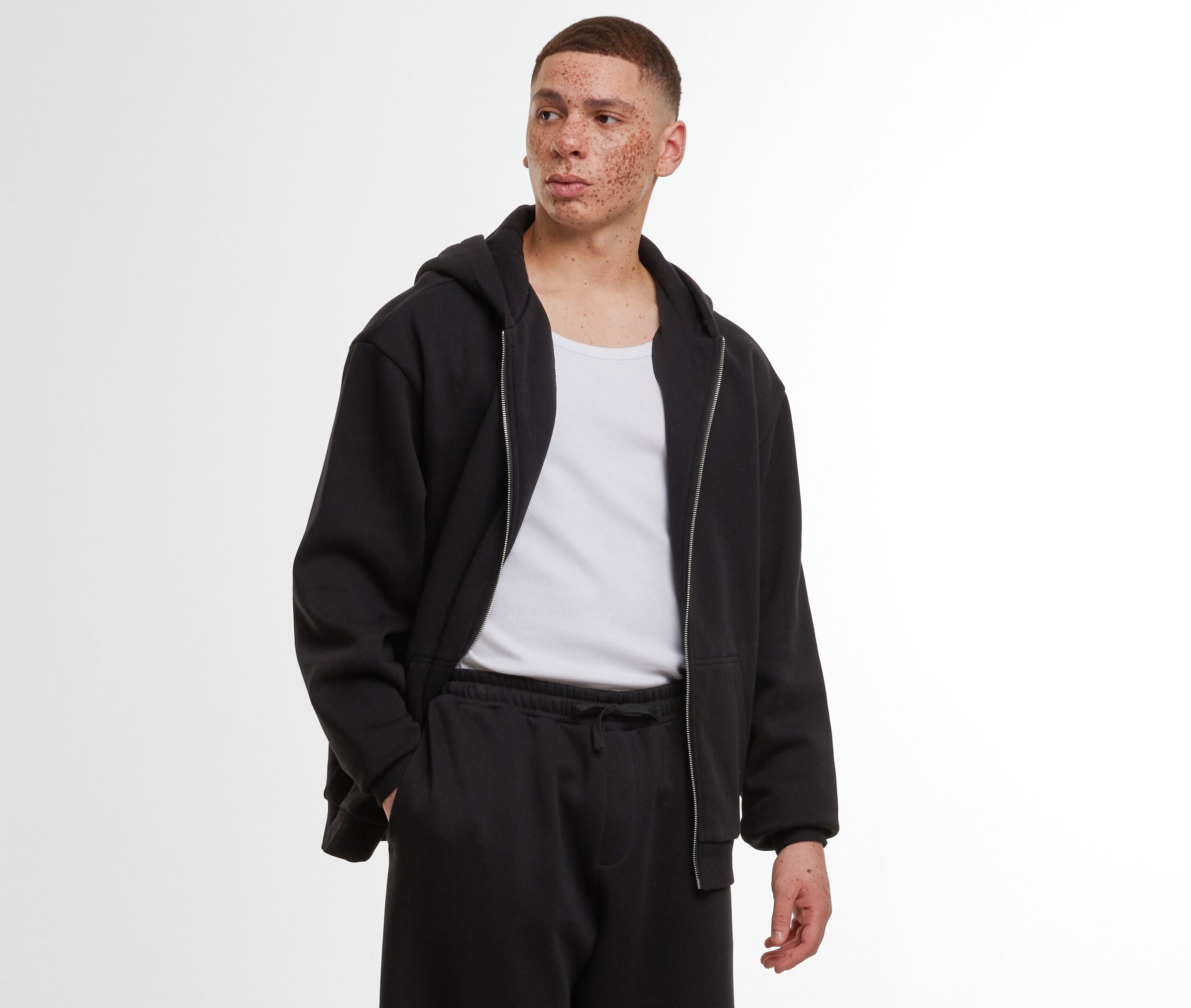 Sweat capuche zippé ample - BUILD YOUR BRAND - #BY443