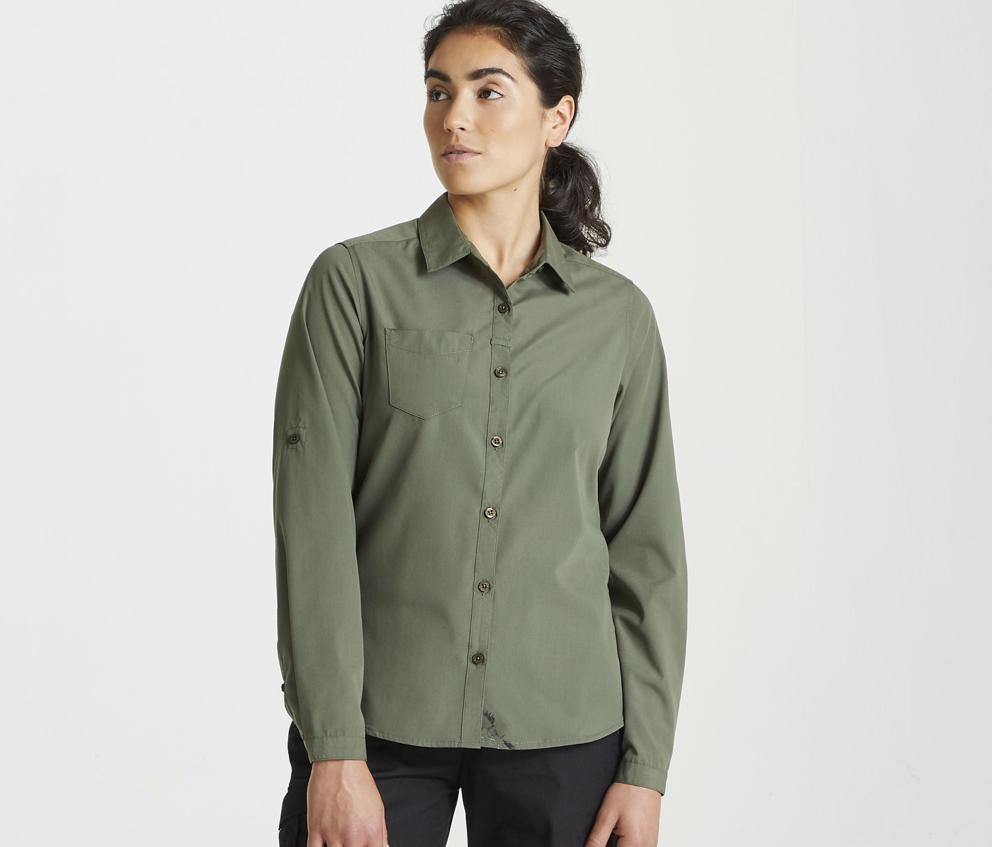 Chemise manches longues en polyester recyclé femme - CRAGHOPPERS - #CES002