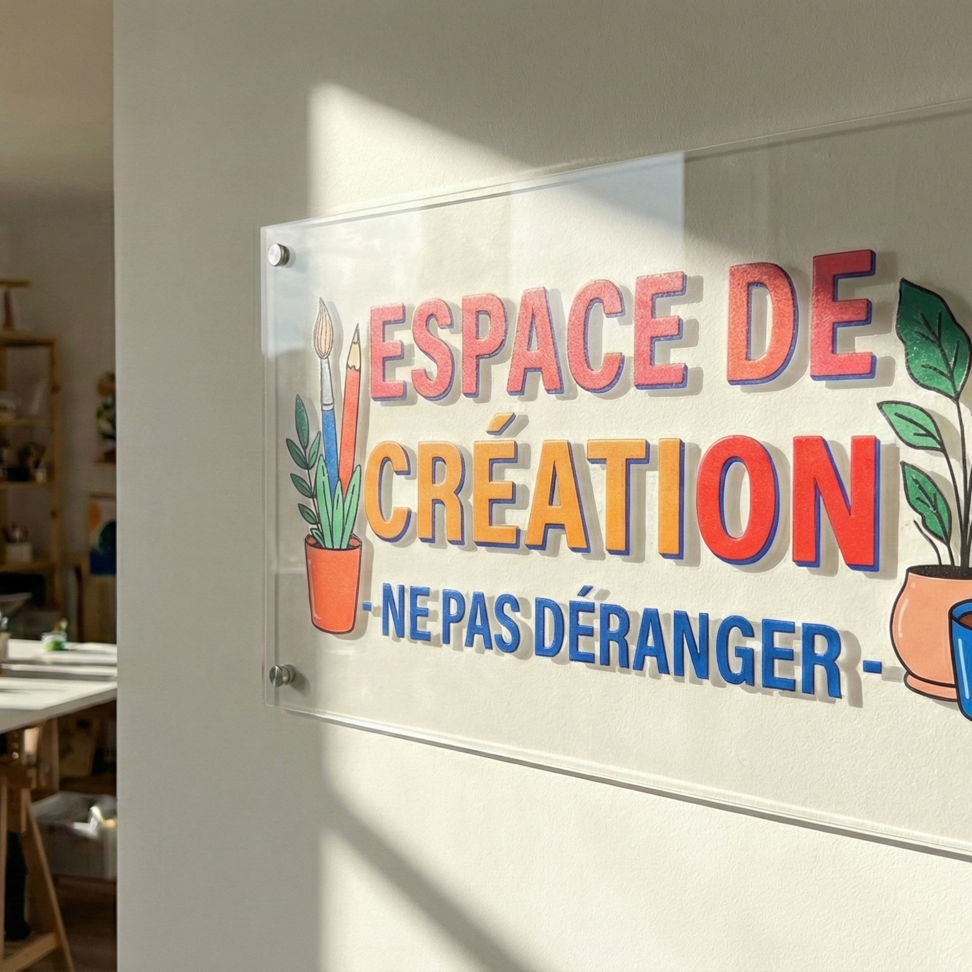 Plaque personnalisée avec sticker UV TF