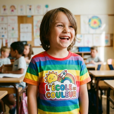 T-shirt enfant personnalisé avec transfert DTF