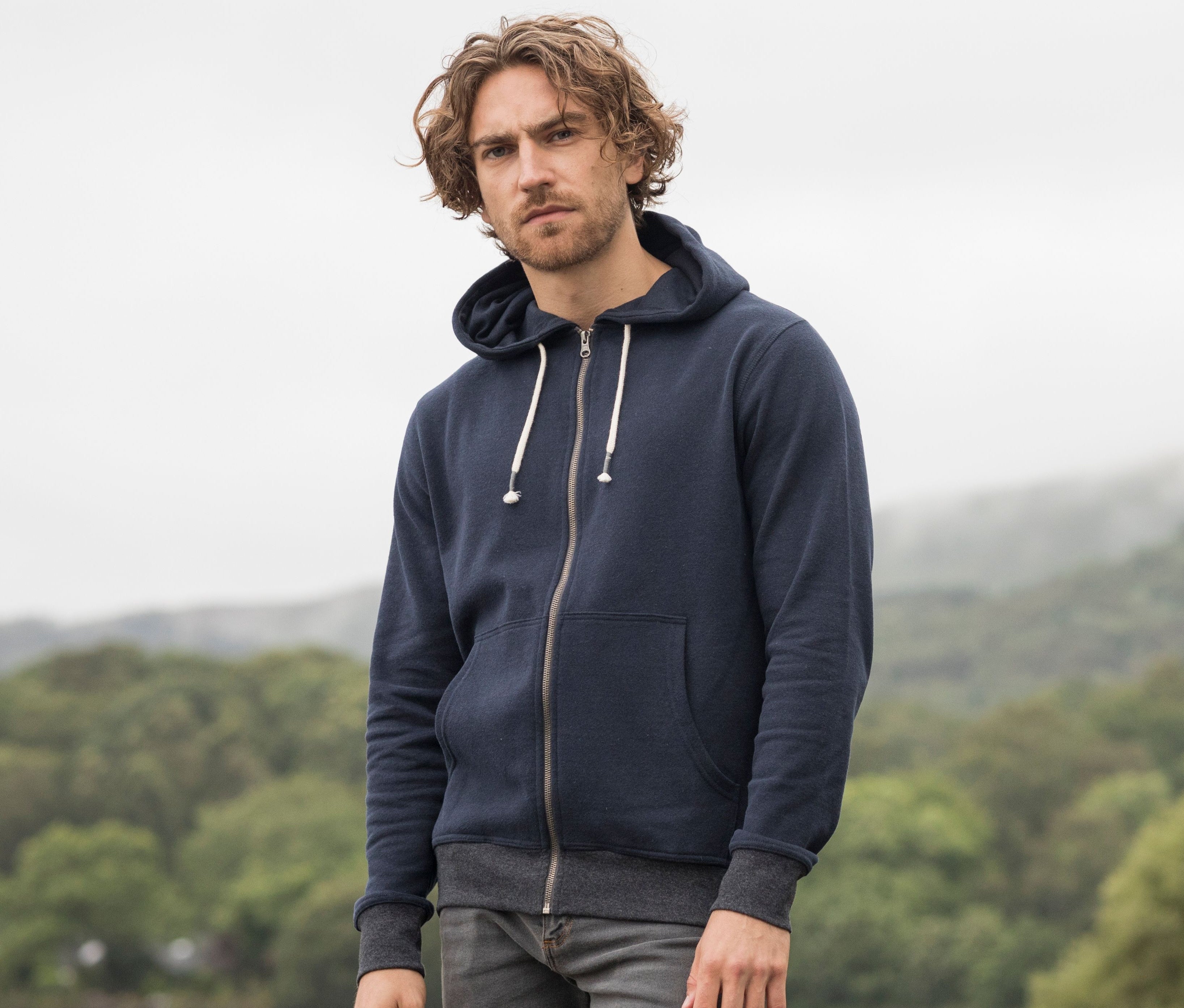 Sweat capuche zippé en coton recyclés - ECOLOGIE - #EA051