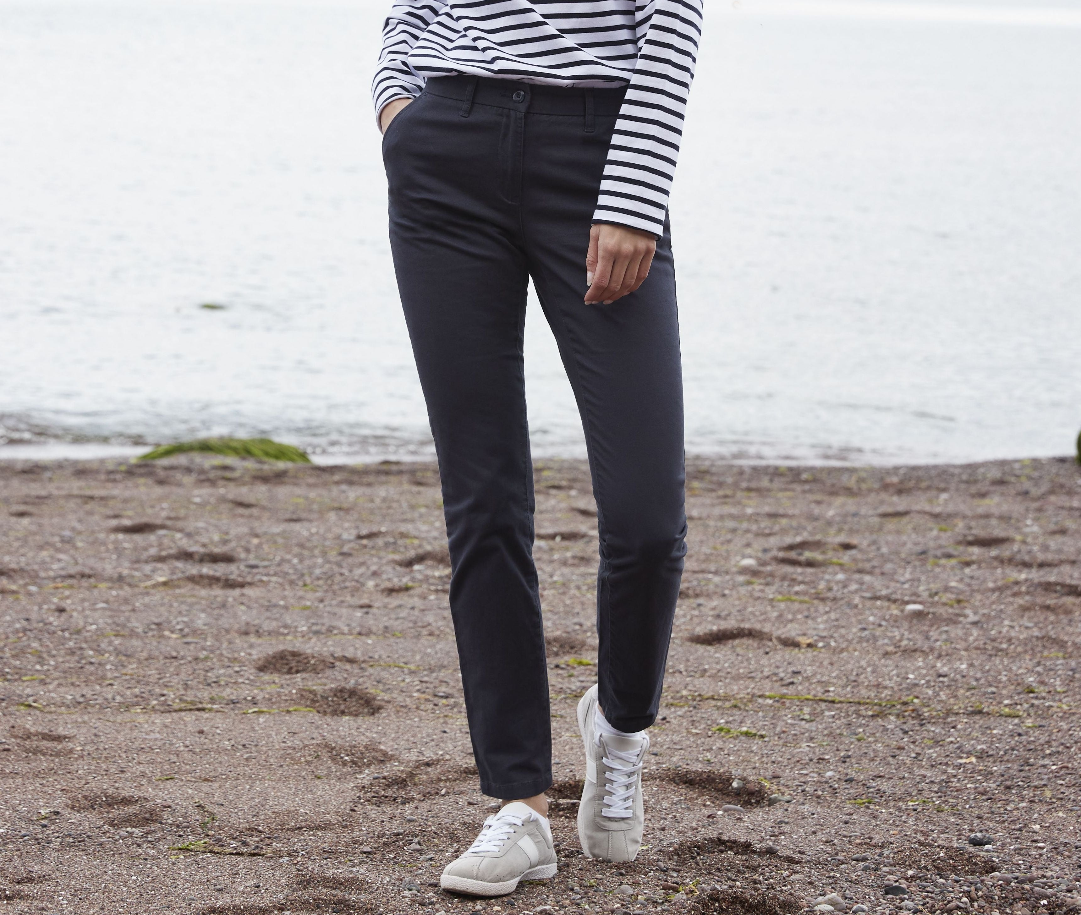 Pantalon stretch femme sans pince - FRONT ROW - #FR622