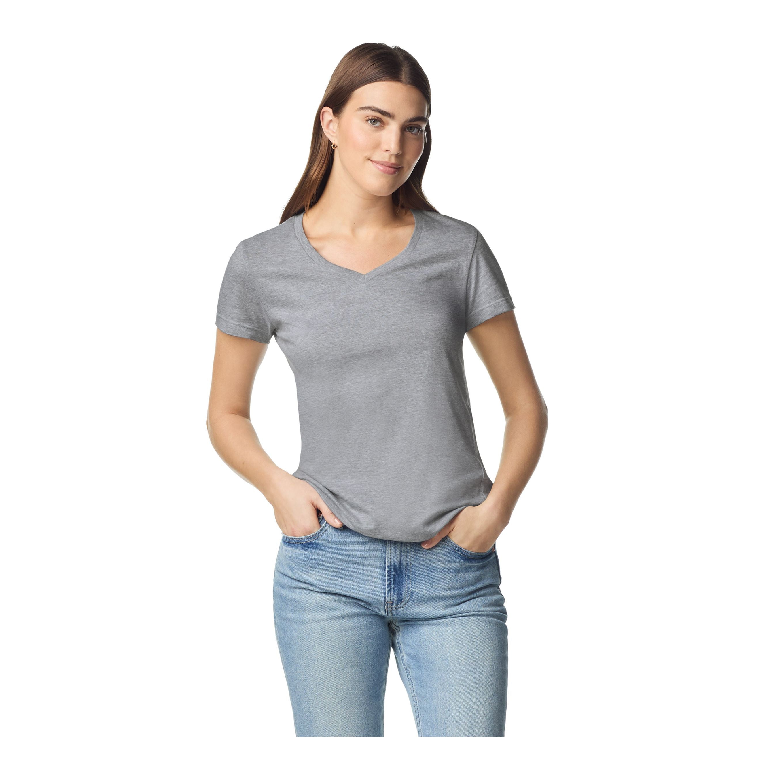 Tee-shirt col V femme - GILDAN - #GN647