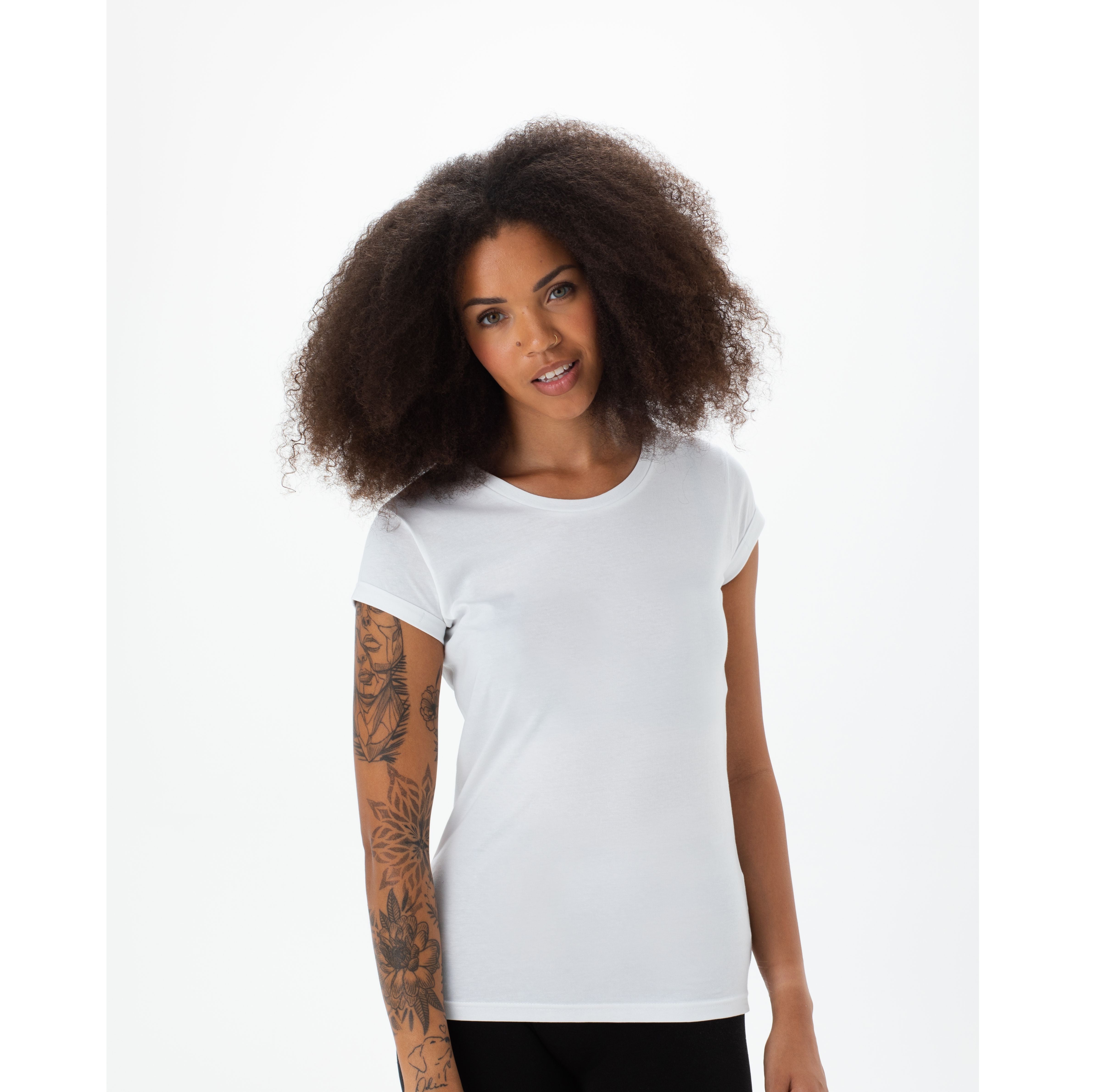 Tee-shirt femme manches roulées - MANTIS - #MT081